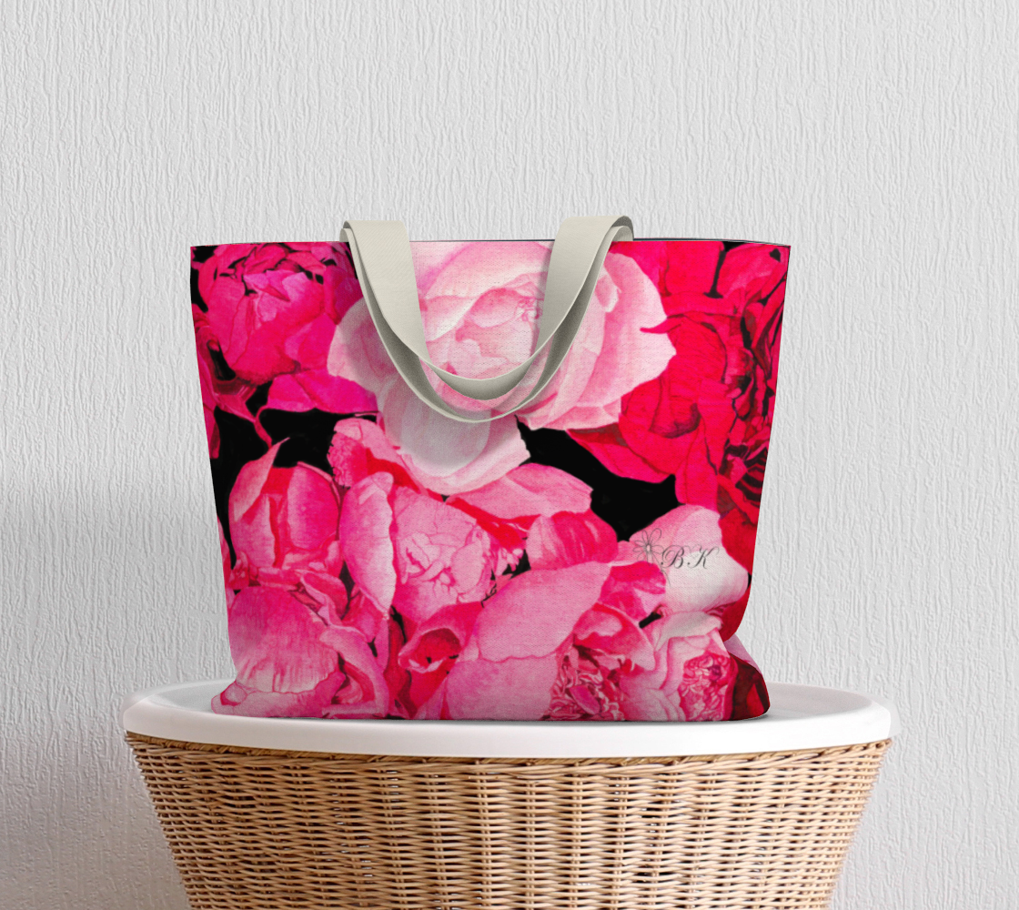 Peony Tapestry Canvas Tote Bag