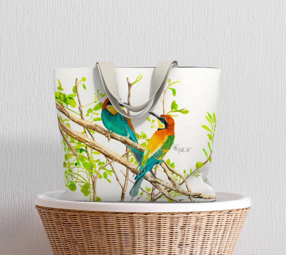 Bee eaters tote bag