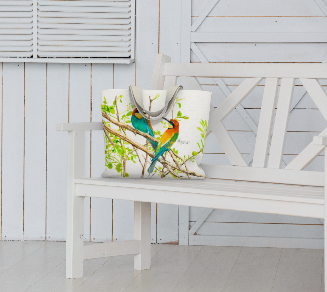 Bee eaters tote bag