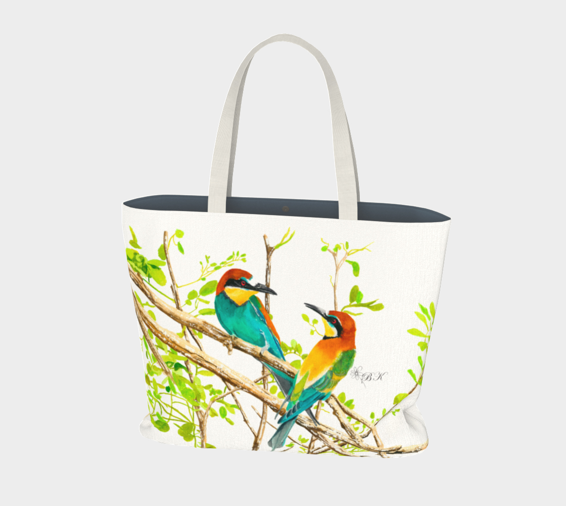 Bee eaters tote bag