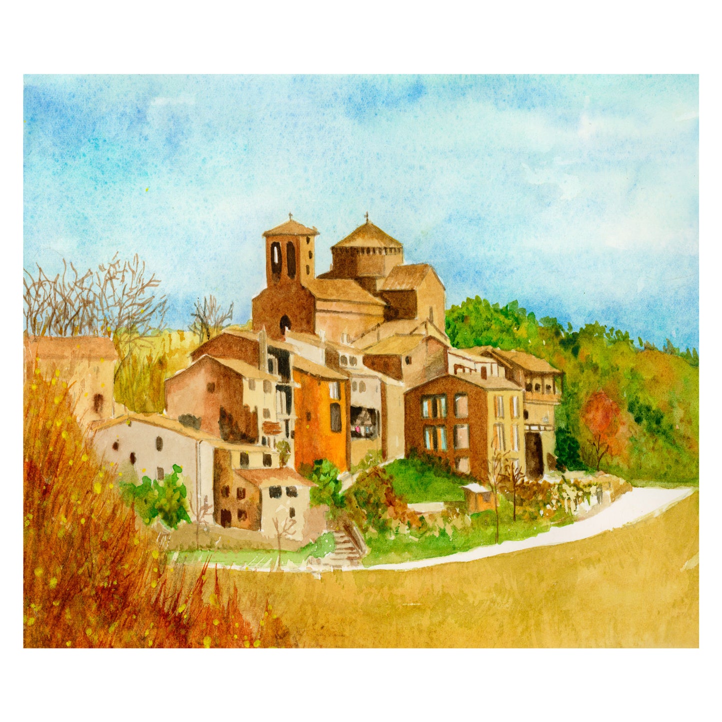 Tuscan Village, Fine Art Print